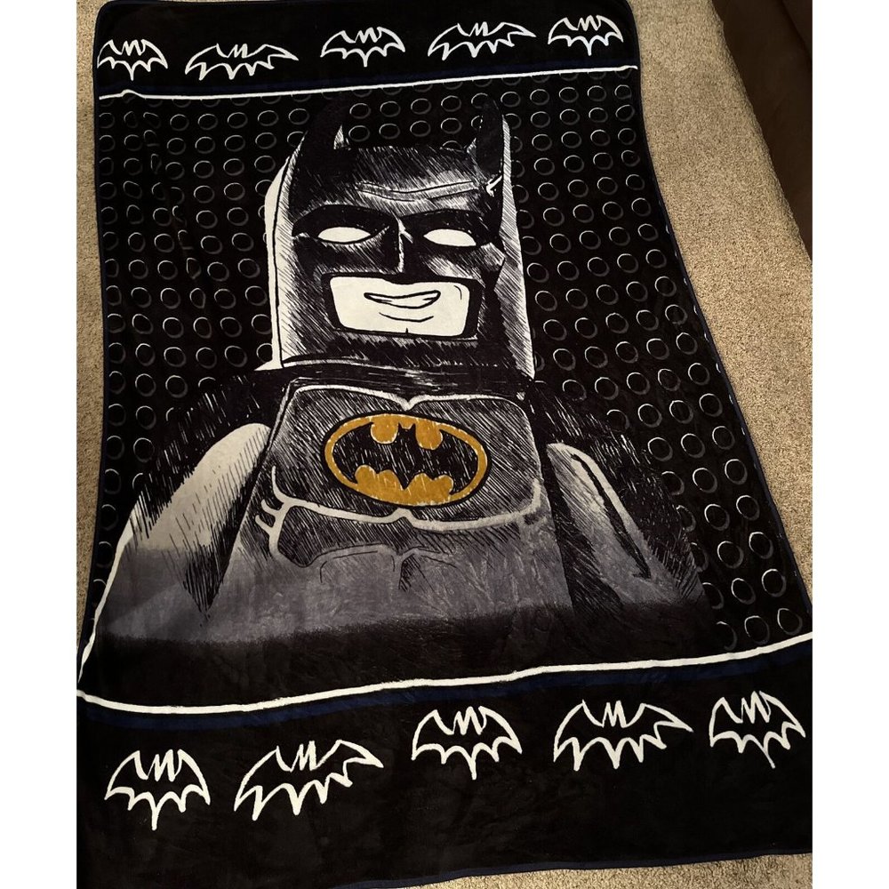 Large Fleece Batman Blanket 87”x 60” Black Soft DC Comics